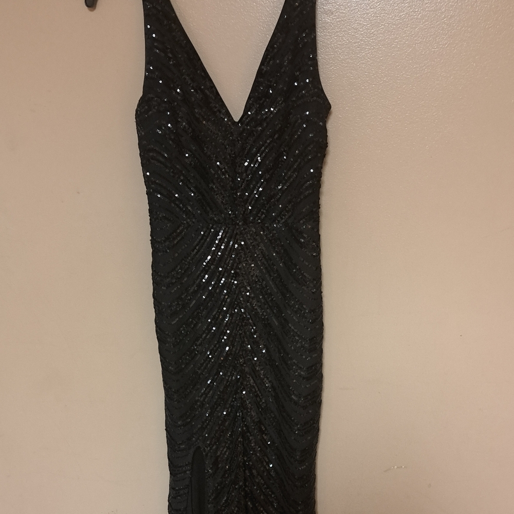 Gianni Bini Black Sequin Prom Dress